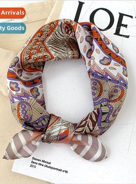 2022 new Korean  cashew pattern mulberry silk small silk sca