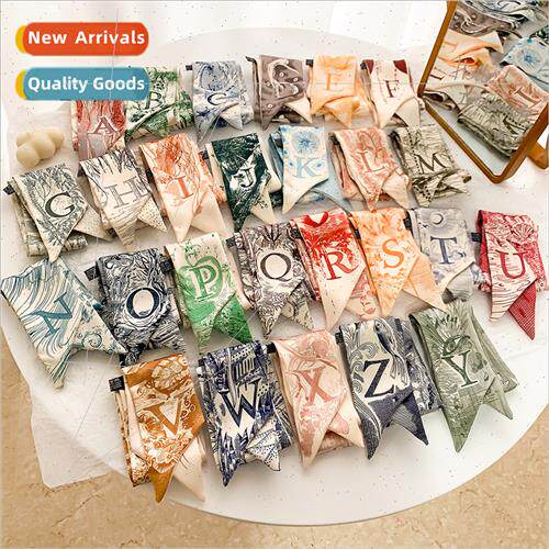 2022 Korean  new 26 letters alphabet fashion small silk scar