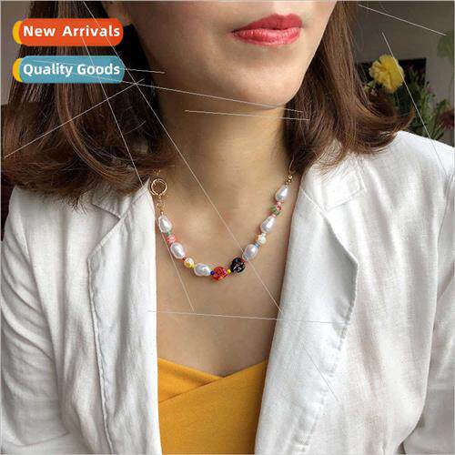 Europe Munaro Beads colorful glazed pearl necklace female bo