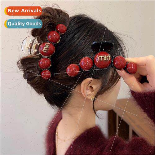 pearl hair clips female elegant back head shark clip advance