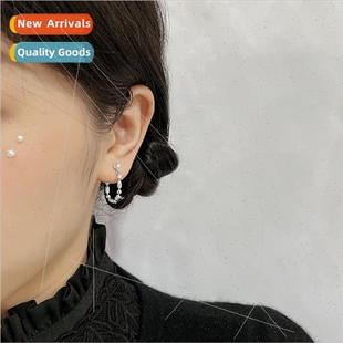 back hanging earrings Olive simple beads Korea creativ light