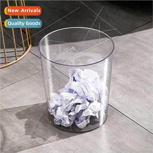 mple round mouth transparent garbage can household whout lid