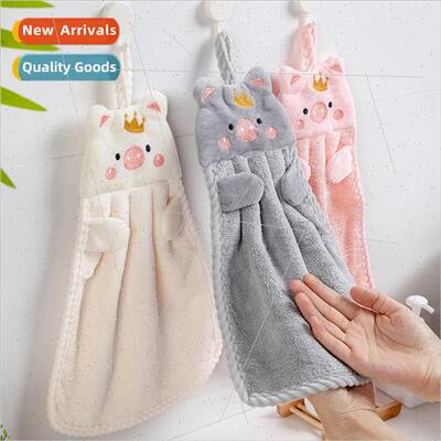 Piggy hand towel household cute hangable absorbent kchen tow
