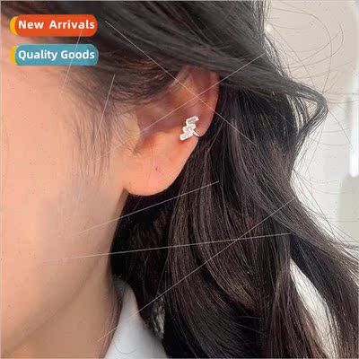 Square diamond ear clips whout ear holes geometric fake earr
