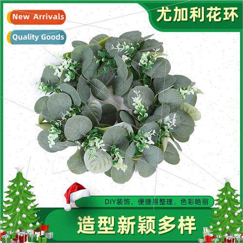 mulation Plastic Wreath Door Decoration Small Eucalyptus Wre