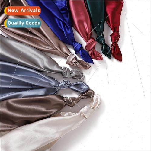 New solid color soft simulation silk satin gauze scarf shiny