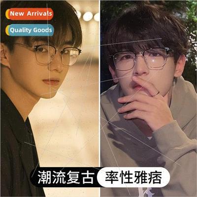 Polytechnic men half-rimmed glasses myopia men  can be equip