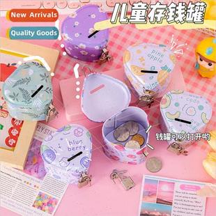 with lock tinplate piggy ornament bank jar Childrens coin
