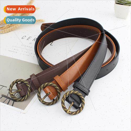 Bronze color day word buckle retro decorative belt female in