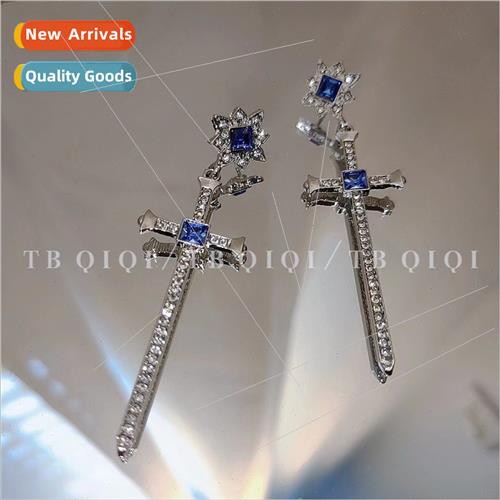 sapphire cross earrings atmospheric fashion female earrings