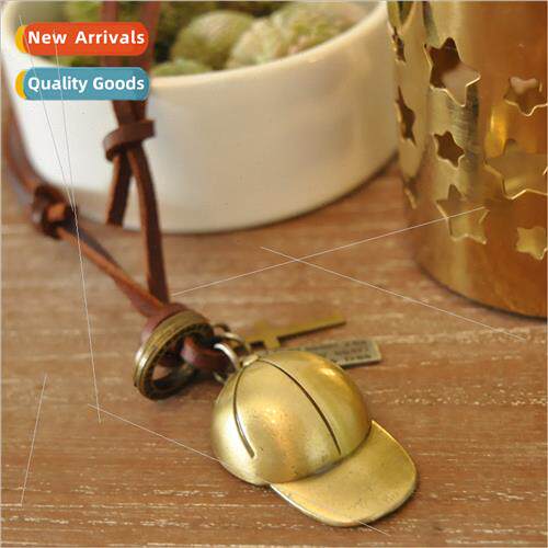 Vintage cowhide rope diy green ancient brushed hat pendant s