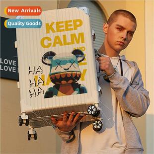 Violent bear graffi personalized luggage female 20-inch trol