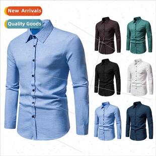 Vintage Casual Long 2023 Shirt Men Sleeve A341 Fall