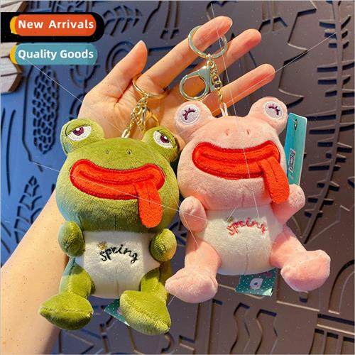 Plush frog keychain creative exquisite fun cute pet key chai