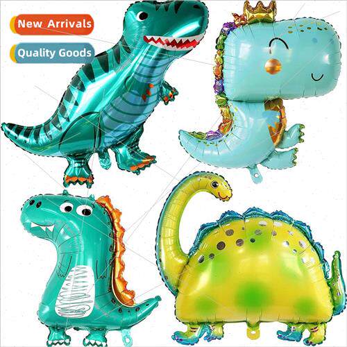 New dinosaur aluminum balloon cartoon green crown dinosaur
