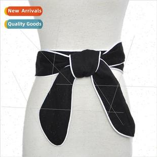 Winter New Cotton Wide Belt Women Fashion Buckleless Hundred