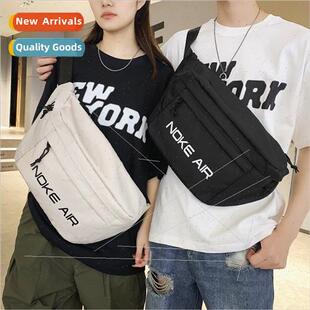 Korea crossbody bag men letters chest bag large capacy stude