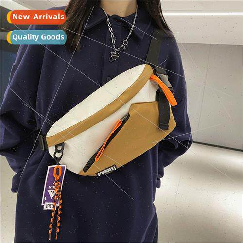 Color blocking chest bag male ins tide new nylon crossbody c