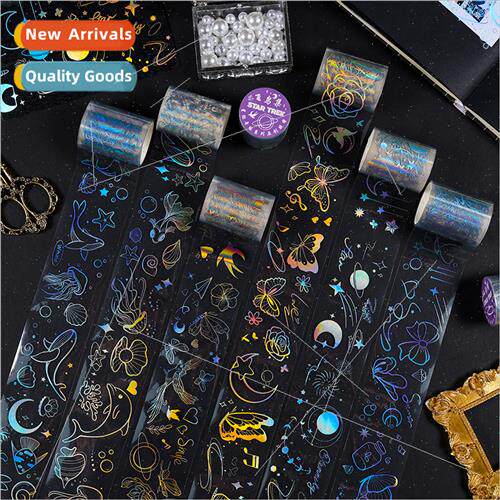 Stargazer laser pvc tape ins vintage fantasy goo card collag
