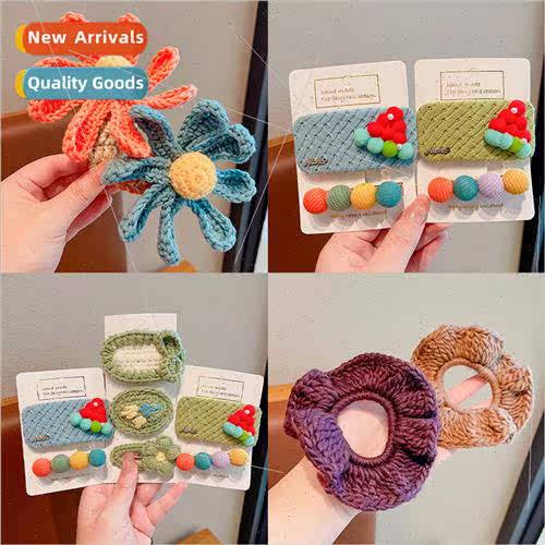 Children flowers knted hair rope head rope handmade knted ha