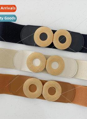 Circle buckle head belt female decorative waist seal skirt r