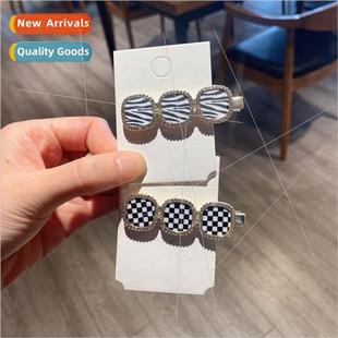 diamond duckbill clip Korea stripes plaid versatile squa new