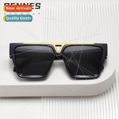 new Europe large frame sunglasses men women tide Square Fram