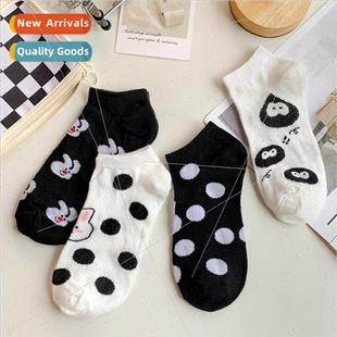 whe girl boat dot polka female socks fashion sweet Summer