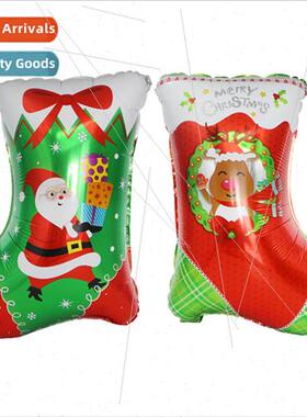 2019 New Christmas Stocking Aluminum Foil Balloon Holiday Pa