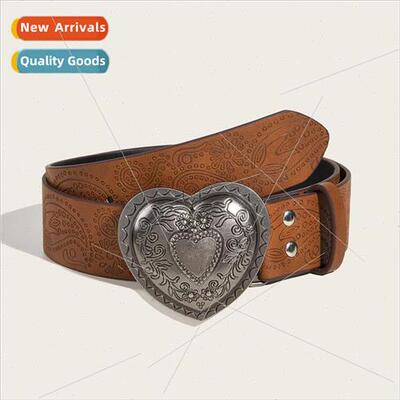 Europe Spice Girls Daily Brown Textured che Pin Buckle Belt
