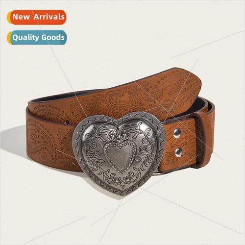 Europe Spice Girls Daily Brown Textured che Pin Buckle Belt