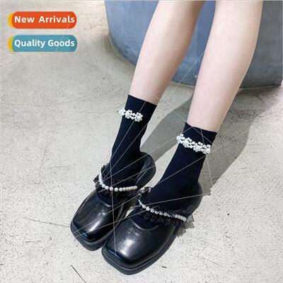 Socks women mid-calf socks women socks black silk stockings