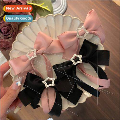 Korean pink ribbon bow hair clips fashion long ribbon senior