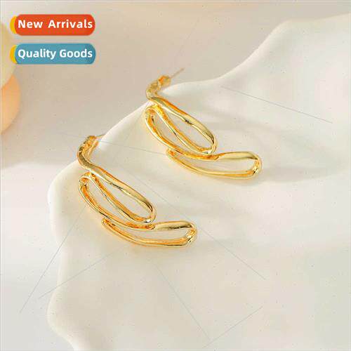 Korean exquise simplicy irregular earrings new senior sense
