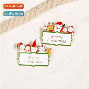 Claus elk badge new deco metal Santa brooch Creative snowman