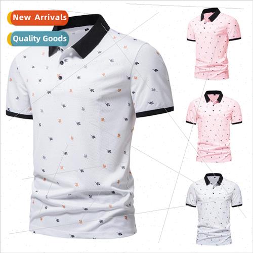 2023 Summer new short-sleeved polo shirt casual lapel printe