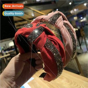 high grade knotted hair cloth bands strips Korean diamond