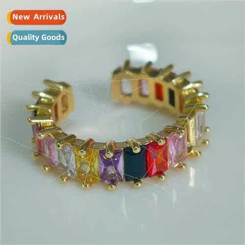 Color zirconia ring Europe tide open index finger ring femal