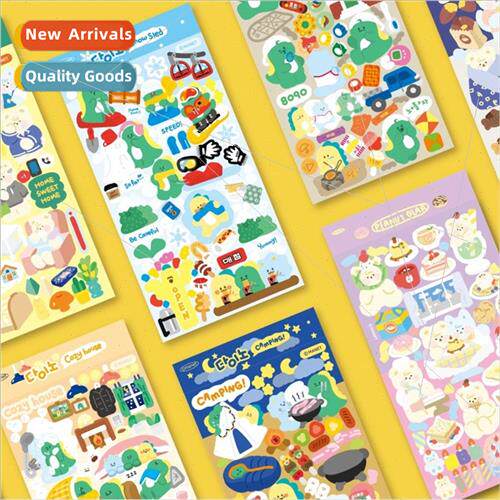 cute bear dinosaur waterpro-marking paper scene stickers sce