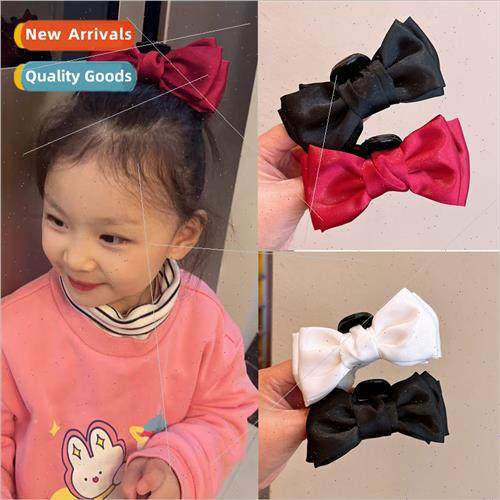 Hair accessories black double-sided bow children grab clip s