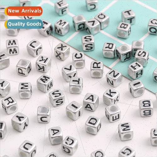 Acrylic loose beads alphabet square beads diy children early