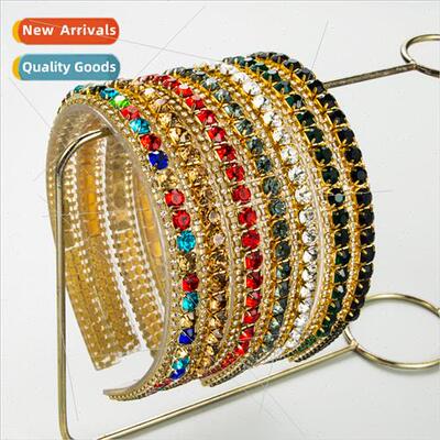 Europe diamond headband female wash face pressure method tee