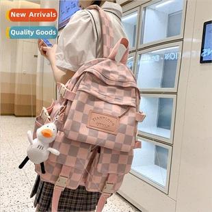 pocket campus schoolbag new Mori double female travel plaid