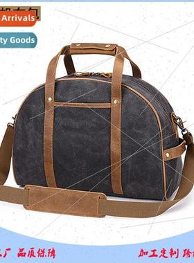 Canvas Travel Bag Leather Crossbody Casual Splashproof Shoul