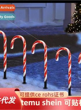 New solar candy cane lights stars snowflake hanging cane lig