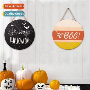 spooky decorations hanging 2023 wooden Halloween bat sig new