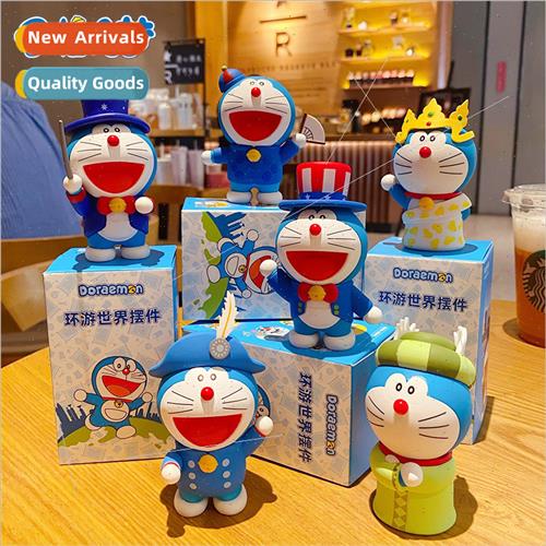 doraemon around the world series ornaments cartoon play hand