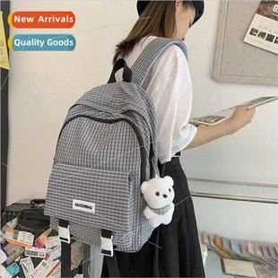 plaid children new Shoulder small retro backpack student bag