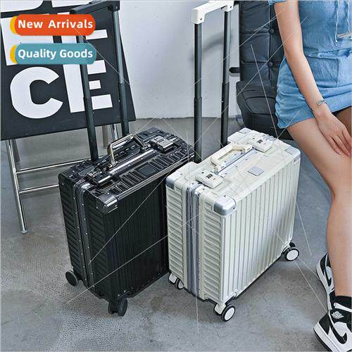 Business aluminium frame trolley case 18 inch travel passwor