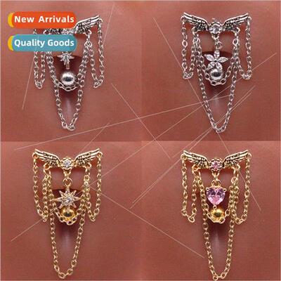 Europe star inverted seat belly button ring chain navel ring